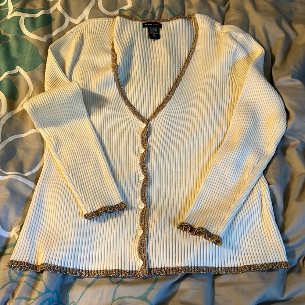 Cream and gold cardigan